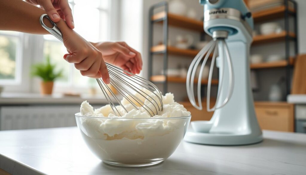 Mixing technique for light and airy cake